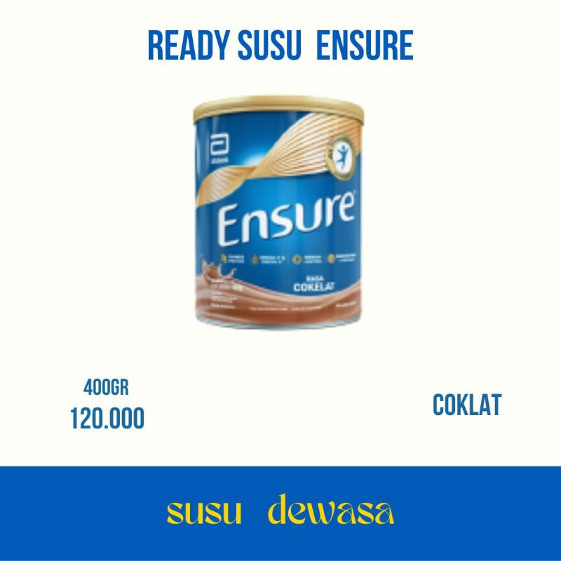 Susu Dewasa Ensure Coklat 400gr