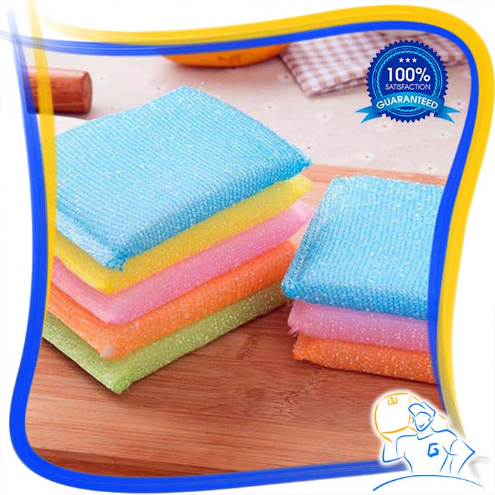 Spon Cuci Piring Gelas Busa Sabut Isi 4 pcs Warna Warni Spons Bantal Sponge