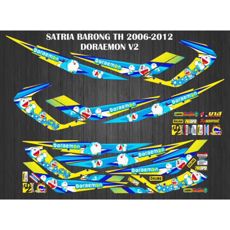 Stiker Motor Striping Motor Variasi Satria Fu Barong Tahun 2006 2012 Doraemon V2