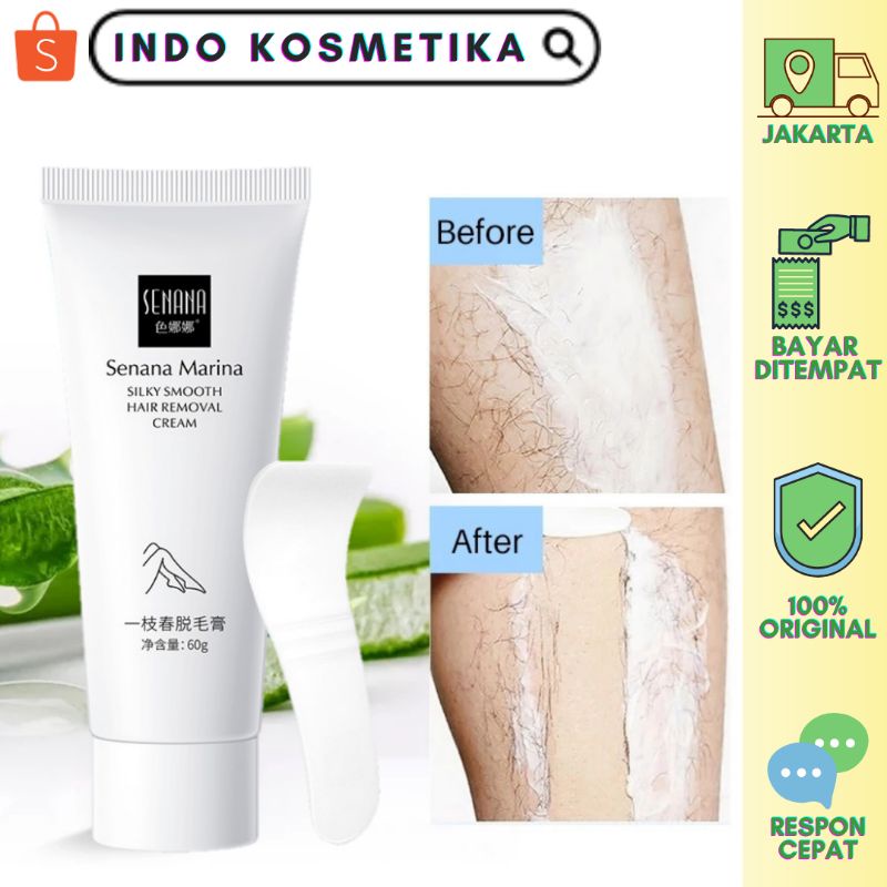 (FREE SPATULA) SENANA HAIR REMOVAL CREAM PENGHILANG BULU PERONTOK BULU DEPILATORY CREAM