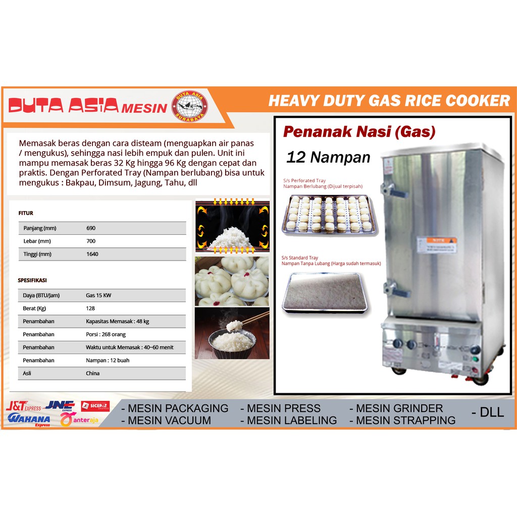 MESIN PENANAK NASI SISTEM STEAM (GAS)