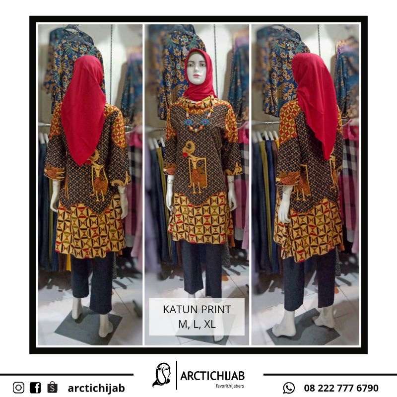 TUNIK BATIK | BAJU BATIK MODEL TUNIK | ATASAN TUNIK WAYANG