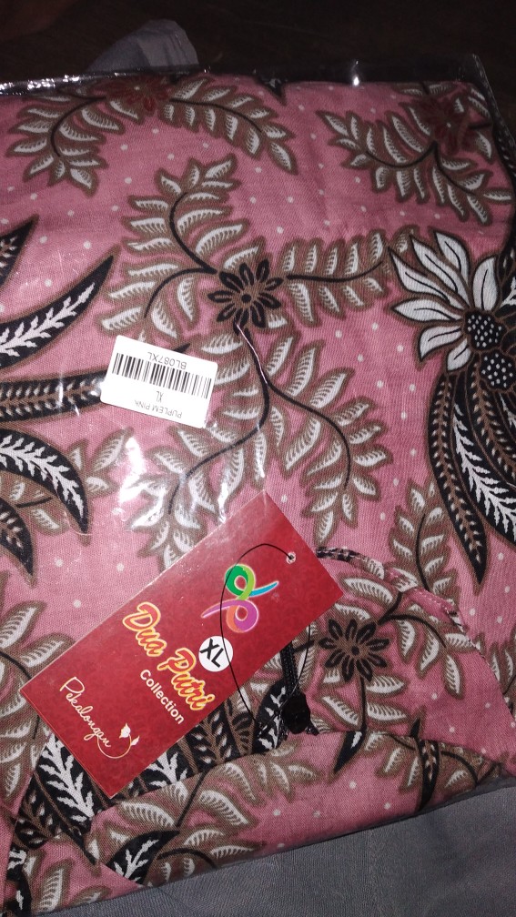 Batik Wanita Atasan Blouse Moderl Peplum Warna Pink Size S-m-l-xl-xxl-3l-4l-5l