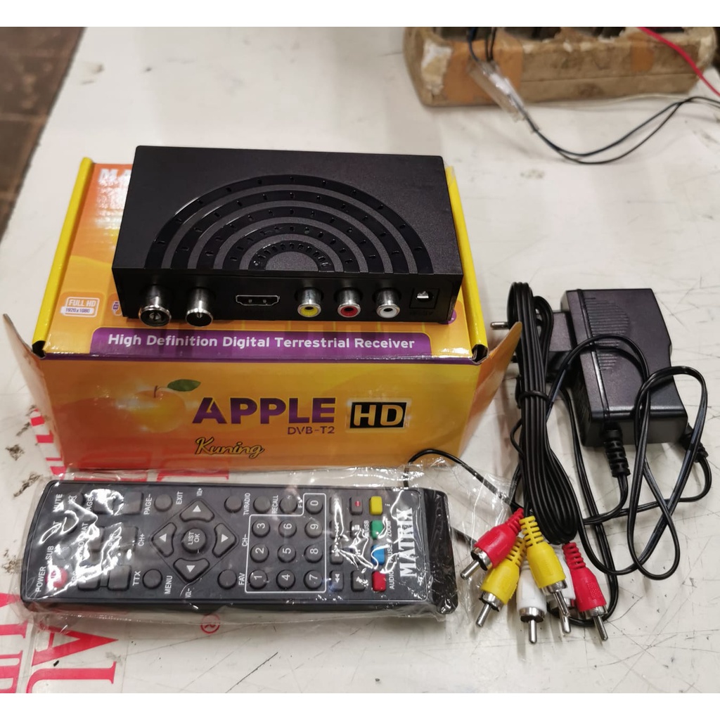 set top box matrix apple kuning hd dvb t2 siaran digital antenna bisa support wifi dongle murah meri