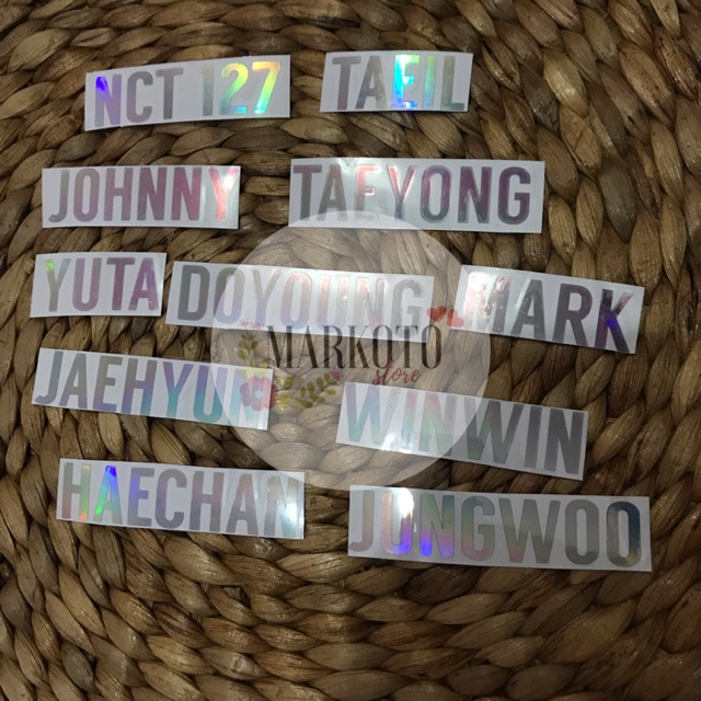 NCT 127 STICKER HOLOGRAM STIKER LIGHTSTICK JAEHYUN TAEYONG MARK HAECHAN JUNGWOO DOYOUNG YUTA JOHNNY