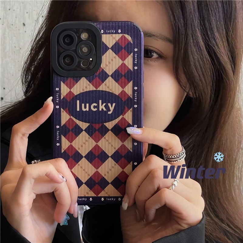 Soft Case Silikon Motif Print Tag Keberuntungan Untuk IPhone 12 13 11 Pro Max X Xs Max Xr Sjd4