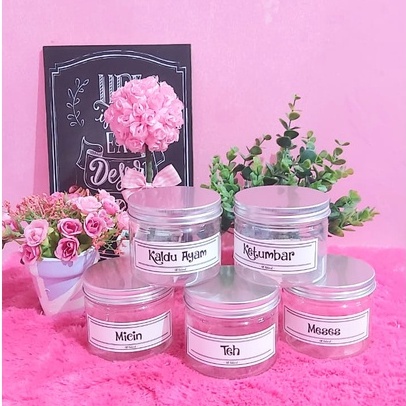 Toples Bumbu/ toples 400 ml / toples bumbu Stiker / Toples Teh Gula Kopi Free Label termurah/ toples
