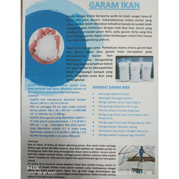 JUAL GARAM IKAN KRISTAL LAUT, GARAM KOI, GARAM KOLAM, GAREM IKAN