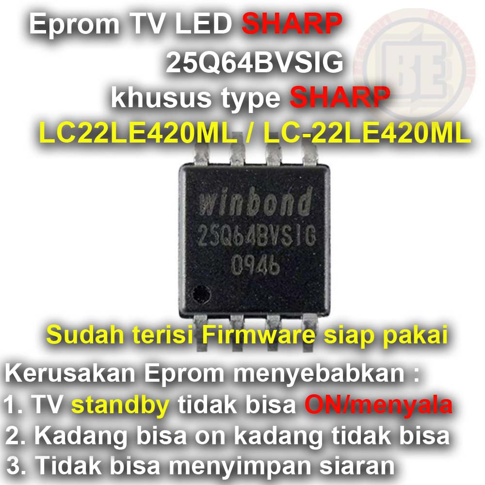 Ic Eprom Firmware TV SHARP LC22LE420ML / LC-22LE420ML