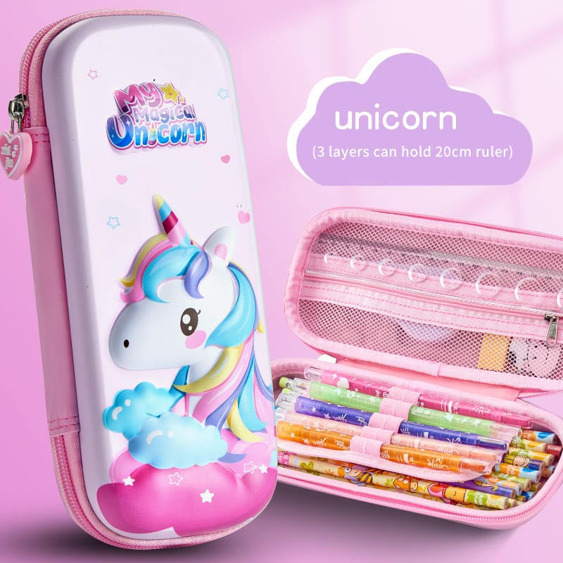 Kotak Pensil 3D Karakter MAGIC UNICORN Sangat Lucu dan Trend Untuk Kado Ultah Gift Hadiah Kado Anak Cewek