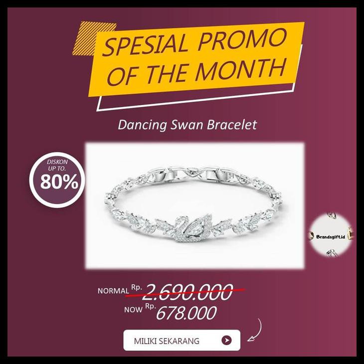 Promo Gelang Swarovski Iconic Swan Dancing Bracelet Original 100% Pw443
