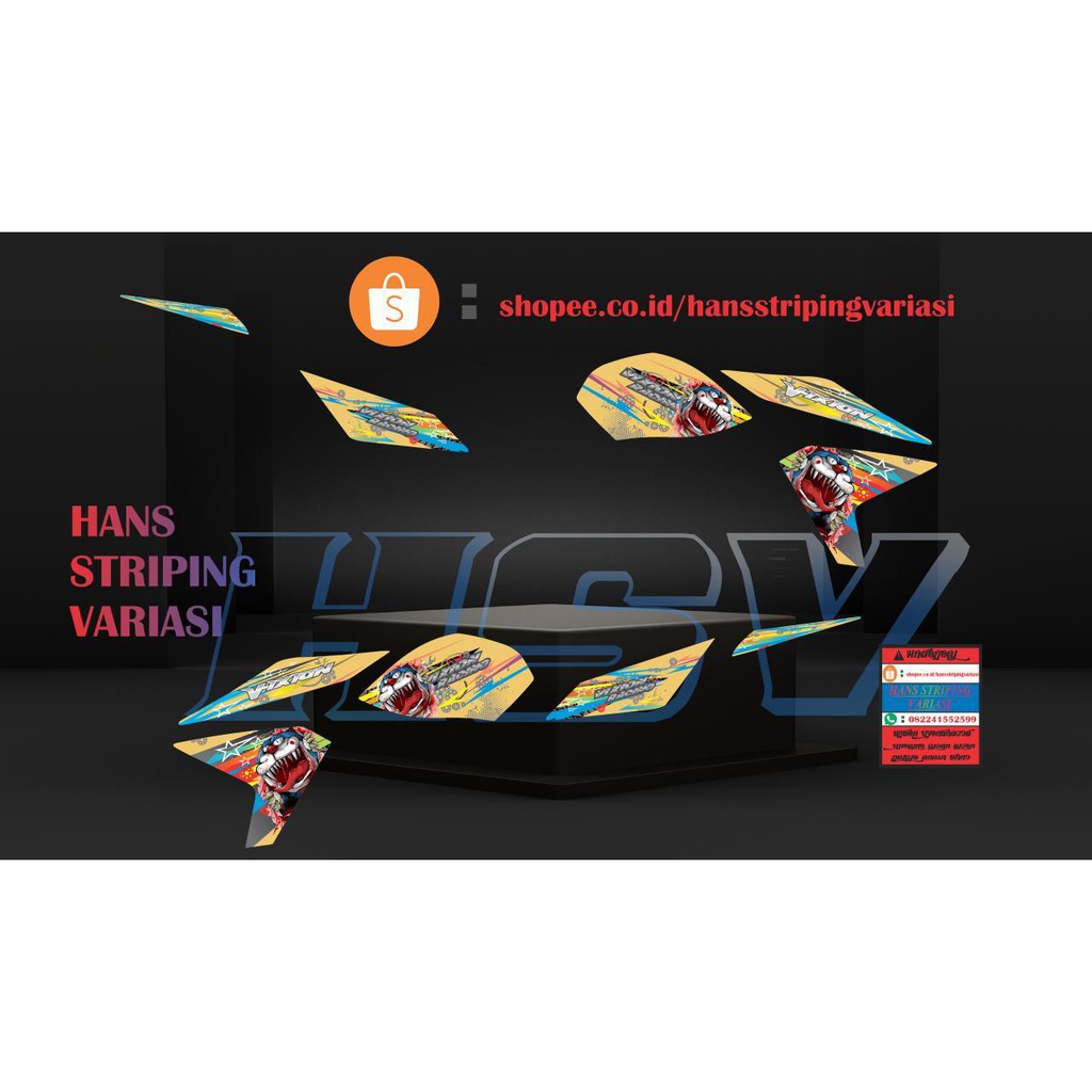 striping stiker decal New Vixion Lighting NVL doraemon zombie