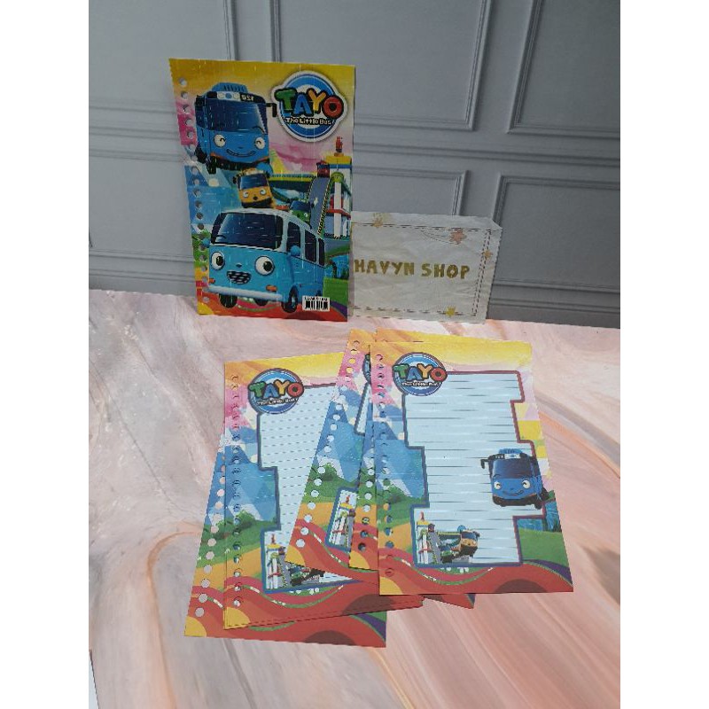 ISI FILE merek KIKY atau Big Boss/LOOSE LEAF/isi kertas File polos/isi binder-Tayo (16lbr)