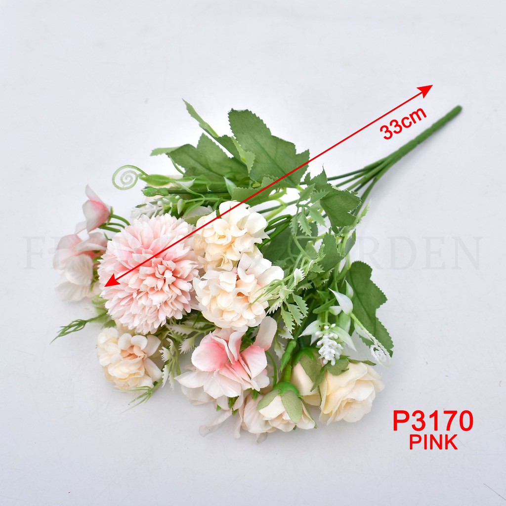 TIB BUNGA HYDRANGEA MIX BUNGA TANGKAI PLASTIK BUNGA ARTIFISIAL BUNGA PAJANGAN BUNGA HIASAN P3170-2