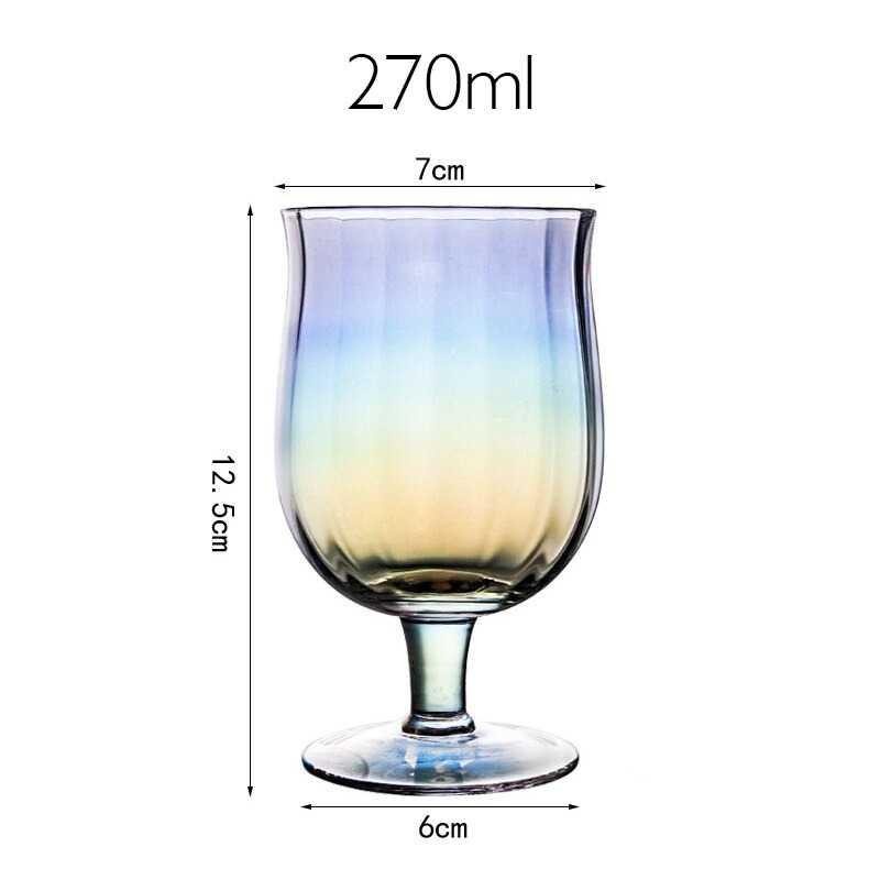 Gelas Cangkir Glass Ripple Crystal Sweet Wine 270ml - SGE108 - Multi Color