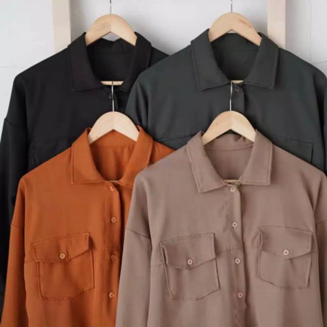 KEMEJA WANITA POCKET HYENA-4