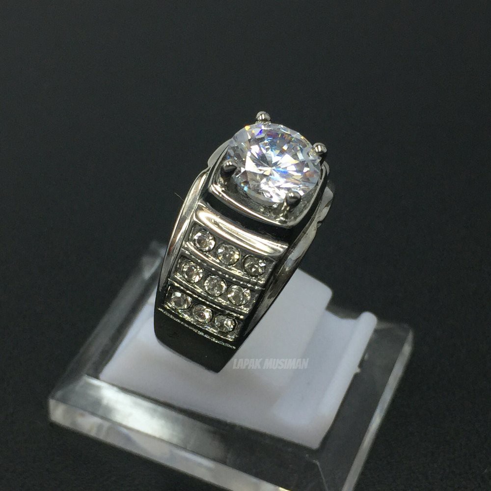 [Bayar di Tempat] CINCIN SUPER MEWAH AMERICAN DIAMOND - LIMITED STOCK - KODE 01 SILVER