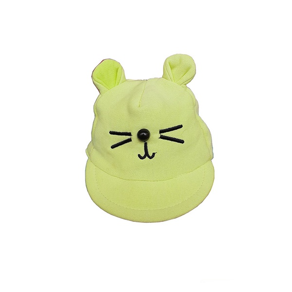 Topi Baseball Bayi Laki Laki Perempuan 0 - 12 Bulan 6 Bulan Baru Lahir Topi Anak Bayi Karakter Kucing Lucu Murah Topi Bayi Cowok Cewek-Hijau Stabilo