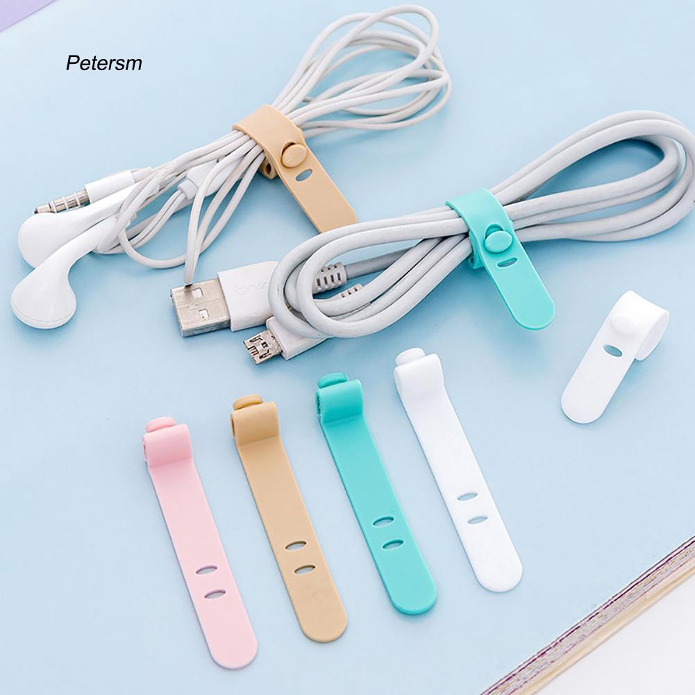 Ptsm _ 4Pcs / Set Klip Holder Organizer Kabel Earphone Bahan Silikon