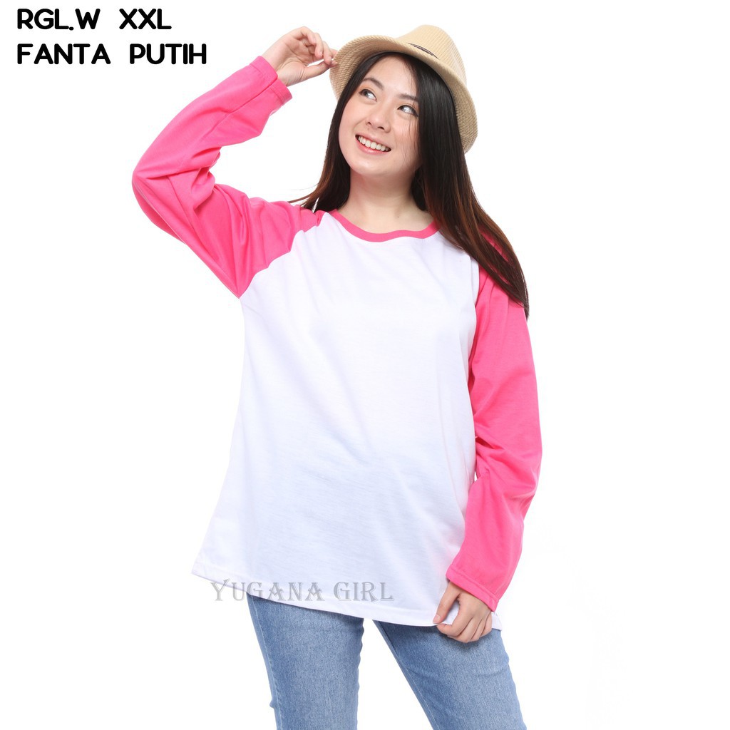 YS Baju  Kaos  Raglan Warna Jumbo Lengan Panjang Murah  