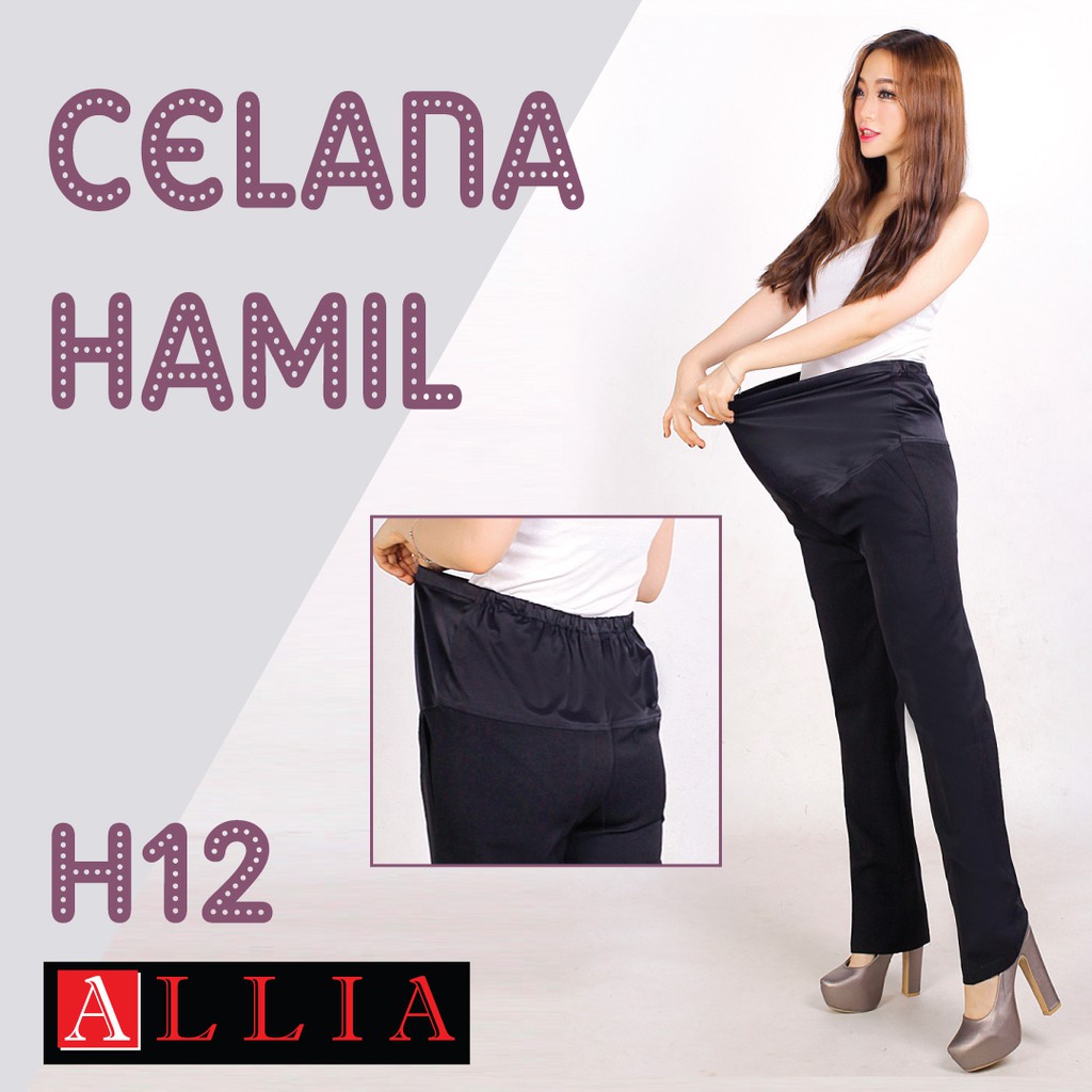 ALLIA H12 - CELANA HAMIL WANITA- Celana kerja ibu hamil - maternity pants