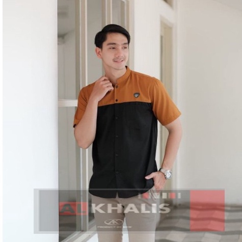 Baju Kemeja Koko Pria Lengan Pendek Kombinasi Baju Muslim Terbaru Alkhalis