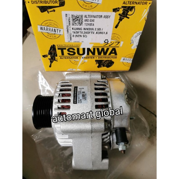 alternator dinamo cas innova diesel 1kd 2kd kun51