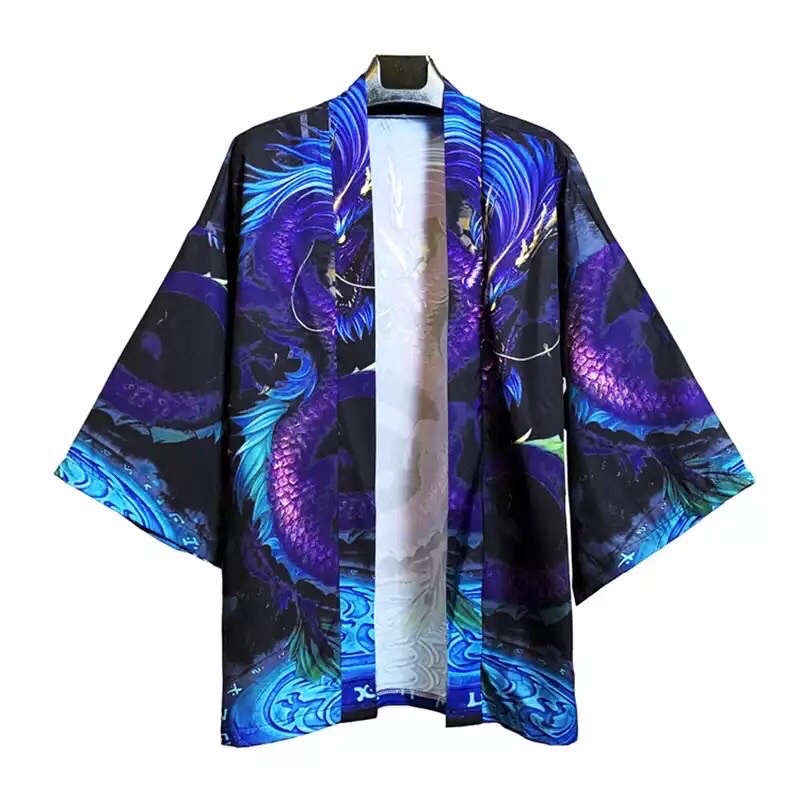 RE37 KIMONO CARDINGAN HAORI IMPORT PRIA WANITA JEPANG KOREA DRAGON NAGA ORIGINAL M-2XL