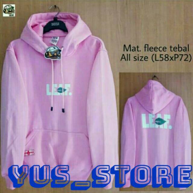 Jaket sweater hoodie zipper leaf