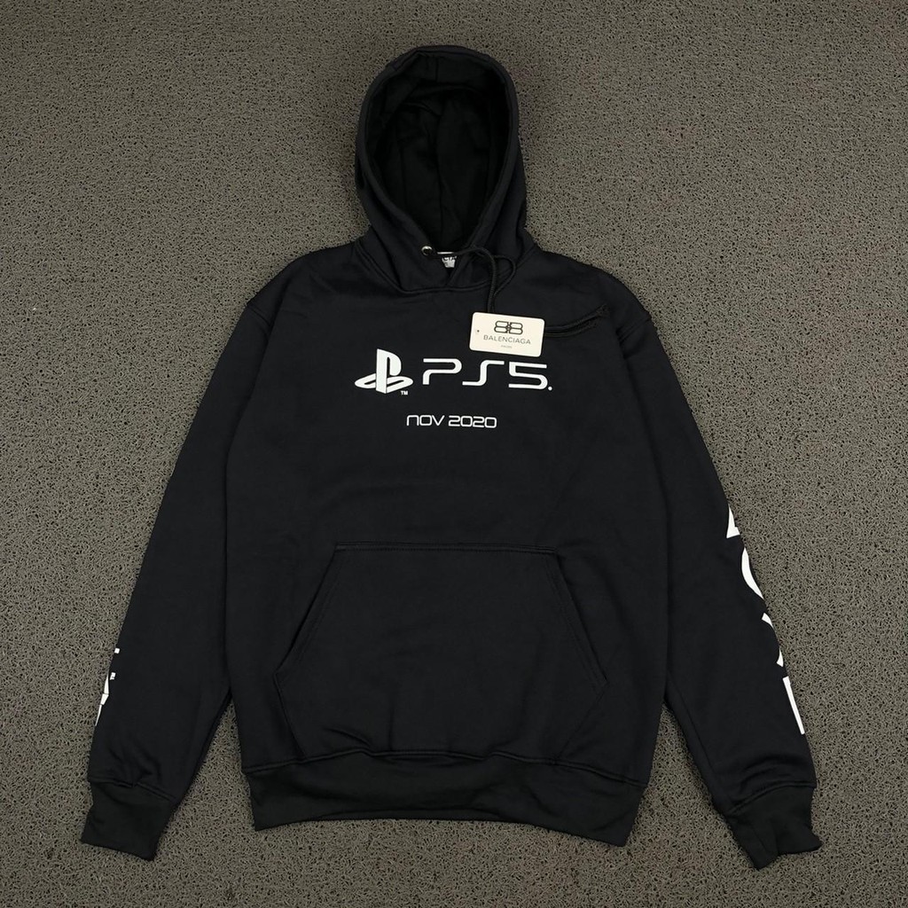 JAKET SWEATER HOODIE BALENCIAGA X PLAYSTATION 5 BLACK