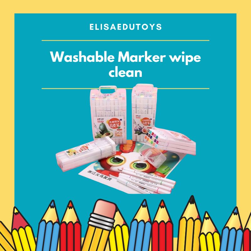 

double marker set wipe clean spidol isi 18