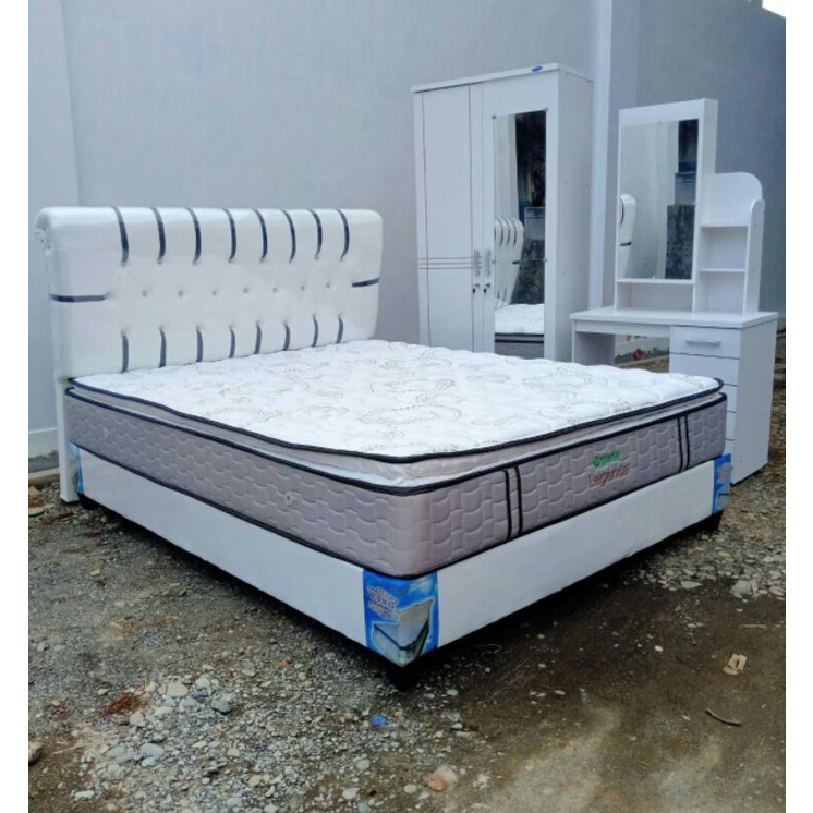 Kamar Set Guhdo Pilowtop/kamar set ekonomis komlit UK 160 Bonus bantal dan guling Rincian : Dipan Ka