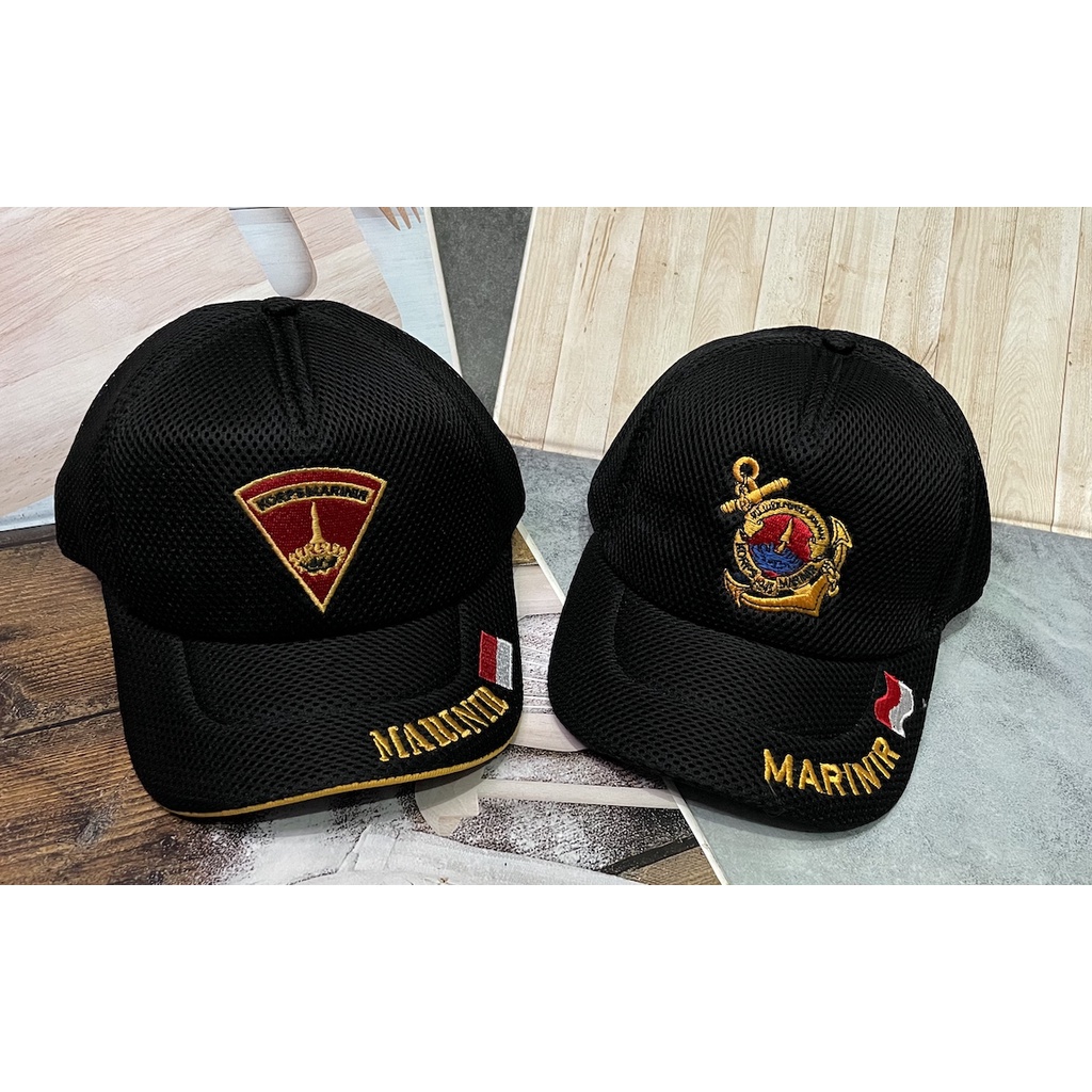 Topi Jaring Marinir - Topi Marinir - Topi Jaring - Topi Hitam