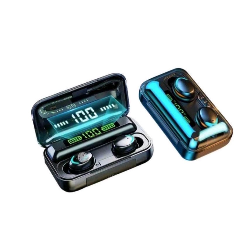 Headset TWS F9 headset bluetooth bisa berfungsi sebagai power bank earphone wireless headset-1