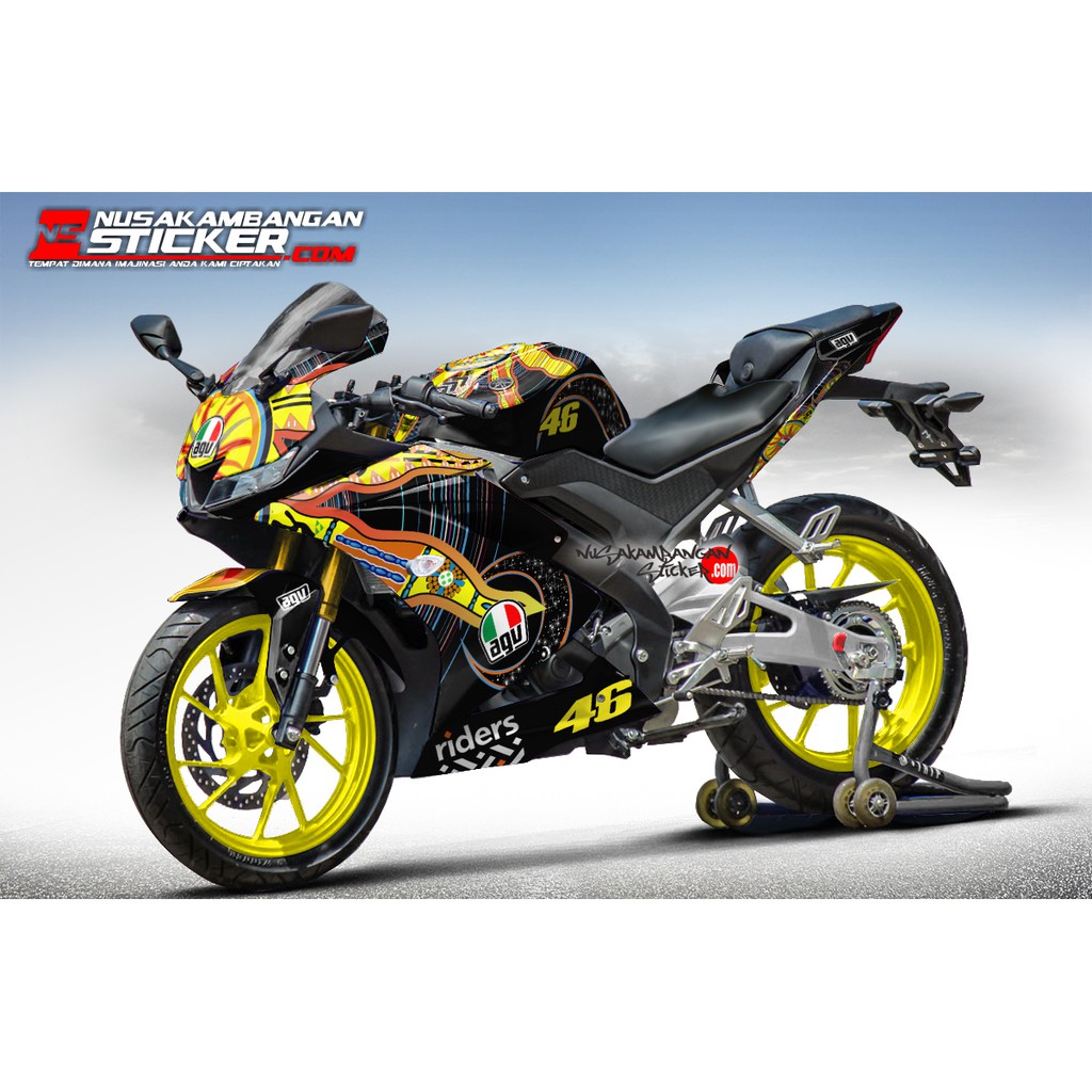 Decal Stiker R15 V3 VVA 155  Continent hitam Sticker Full Body