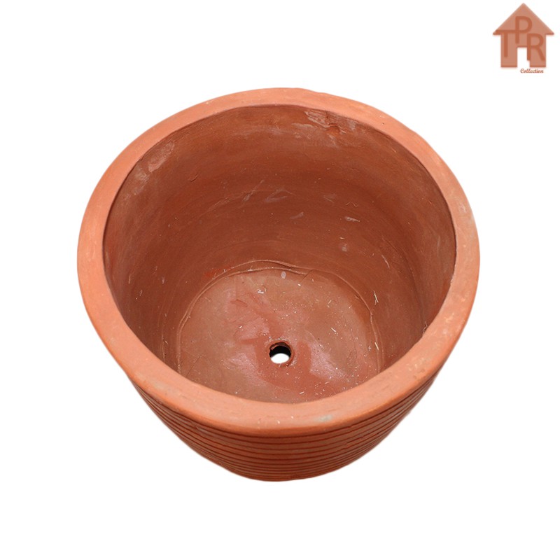 Terakota Pot Berkaki Ukir Pilin - D20/23