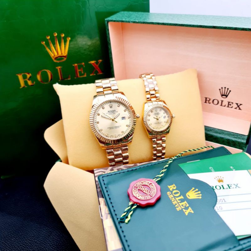 harga pasangan Jam tangan fashion couple ROLEX premium super paket box original