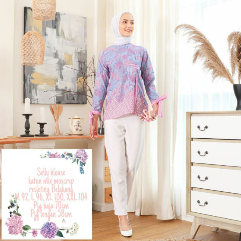 BAJU BATIK WANITA MODERN MONALISA GENES M,L,XL asli PEKALONGAN