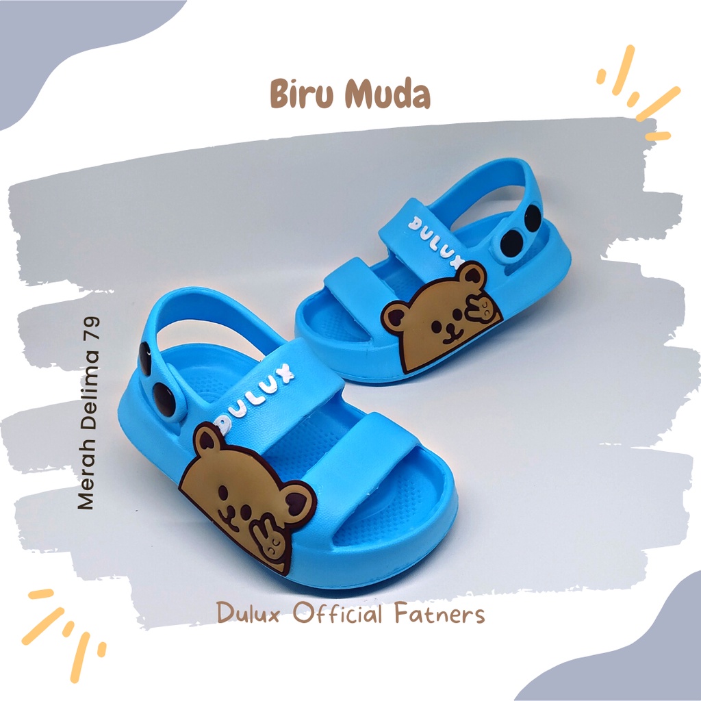 MD 79 - Sandal Anak Laki Perempuan Tali Belakang Dulux 391E Kartun Beruang / Sandal Anak Tali Belakang Model Baru 2022