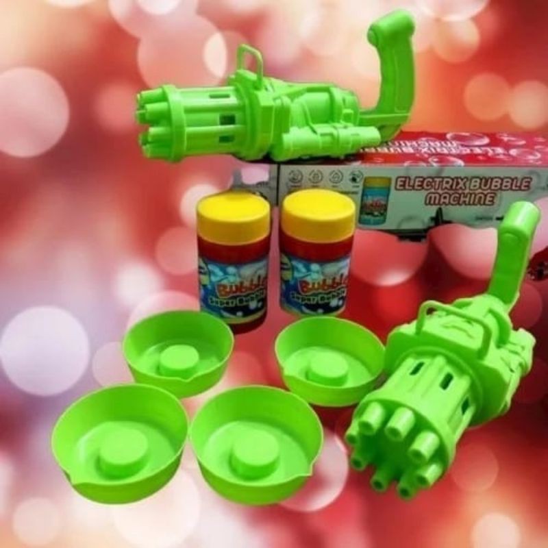 Mainan Pistol Electric Machine Gatling Bubble Gun Mesin Gelembung Sabun