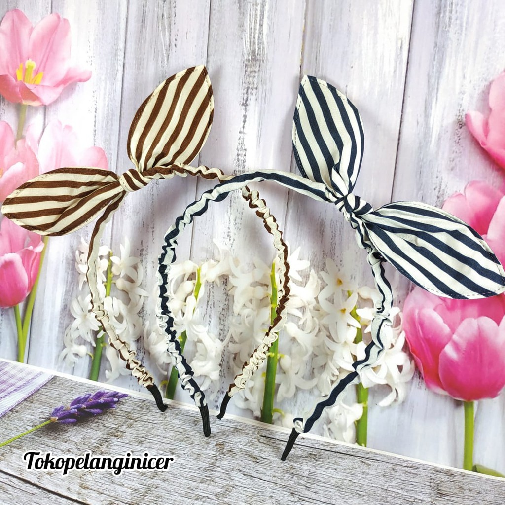 Bando Perempuan Bandana Aksen Telinga Kelinci fashion wanita Tokopelanginicer