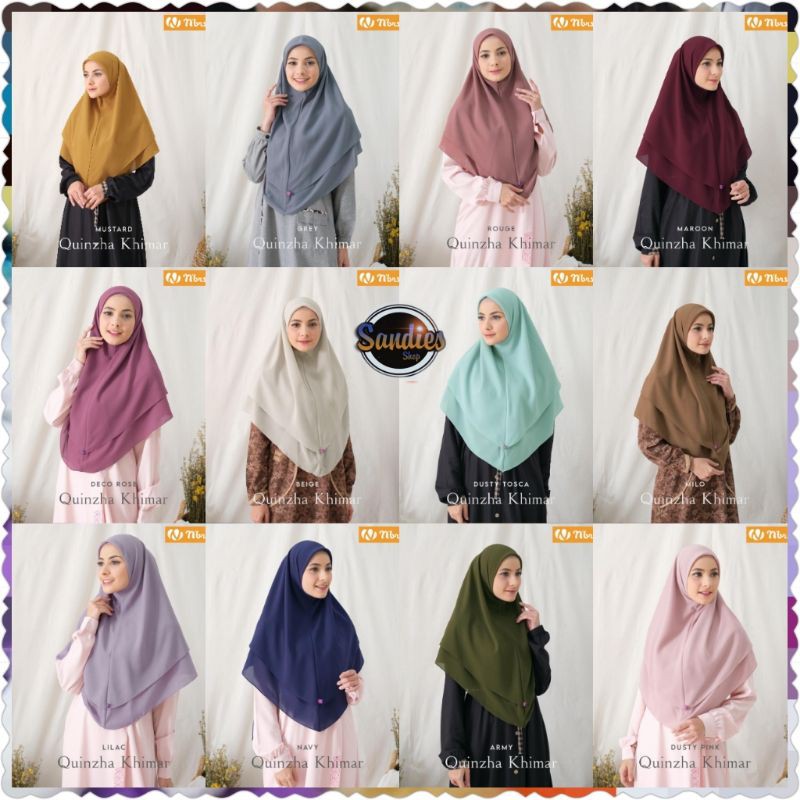 Quinza Khimar Nibras, Khimar Syar'i Nibras, Khimar Non Pad Nibras, Segi empat Instan Nibras