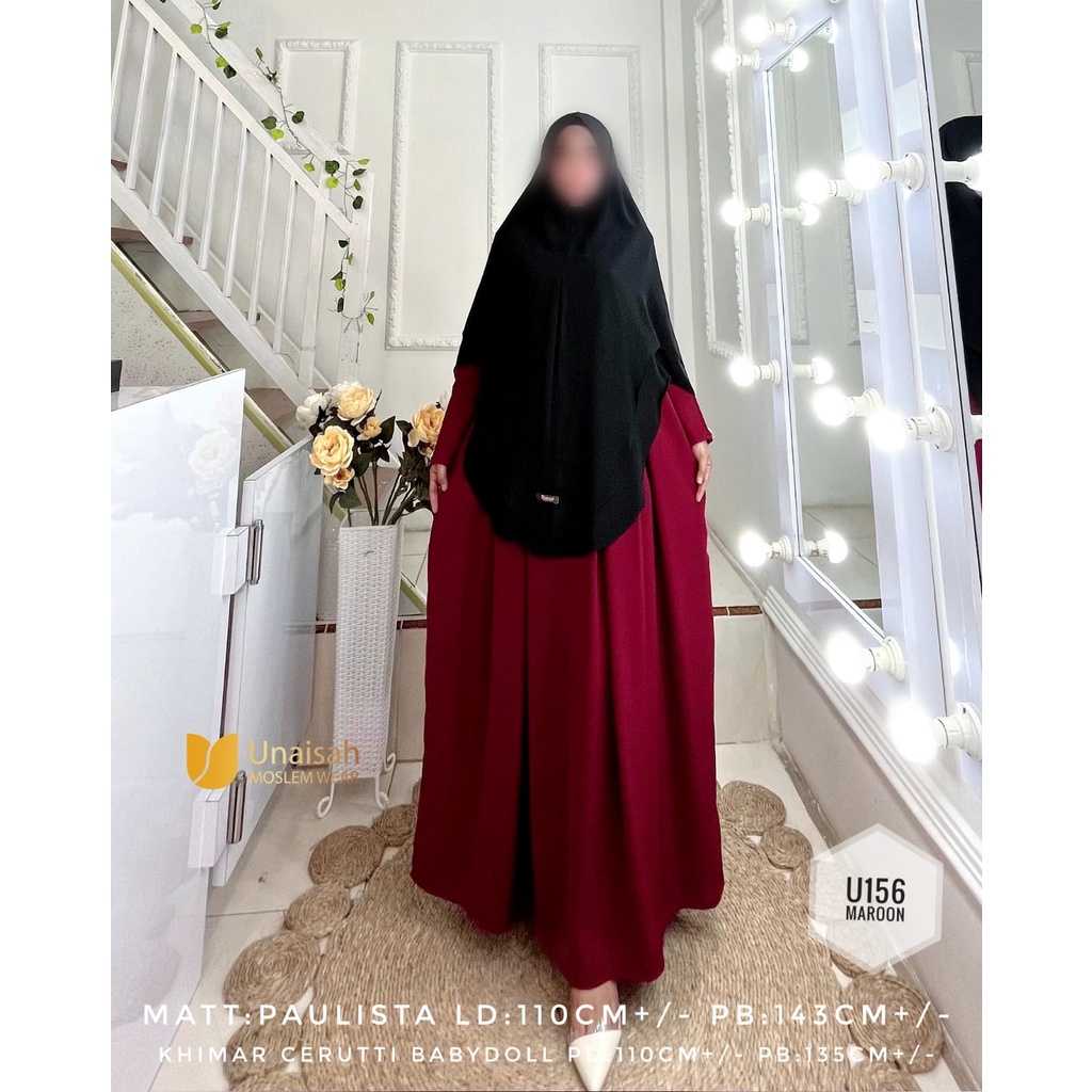 GAMIS SYARI UNAISAH GAMIS PAULISTA GAMIS UNAISAH U156 SET KHIMAR SYARI ORIGINAL