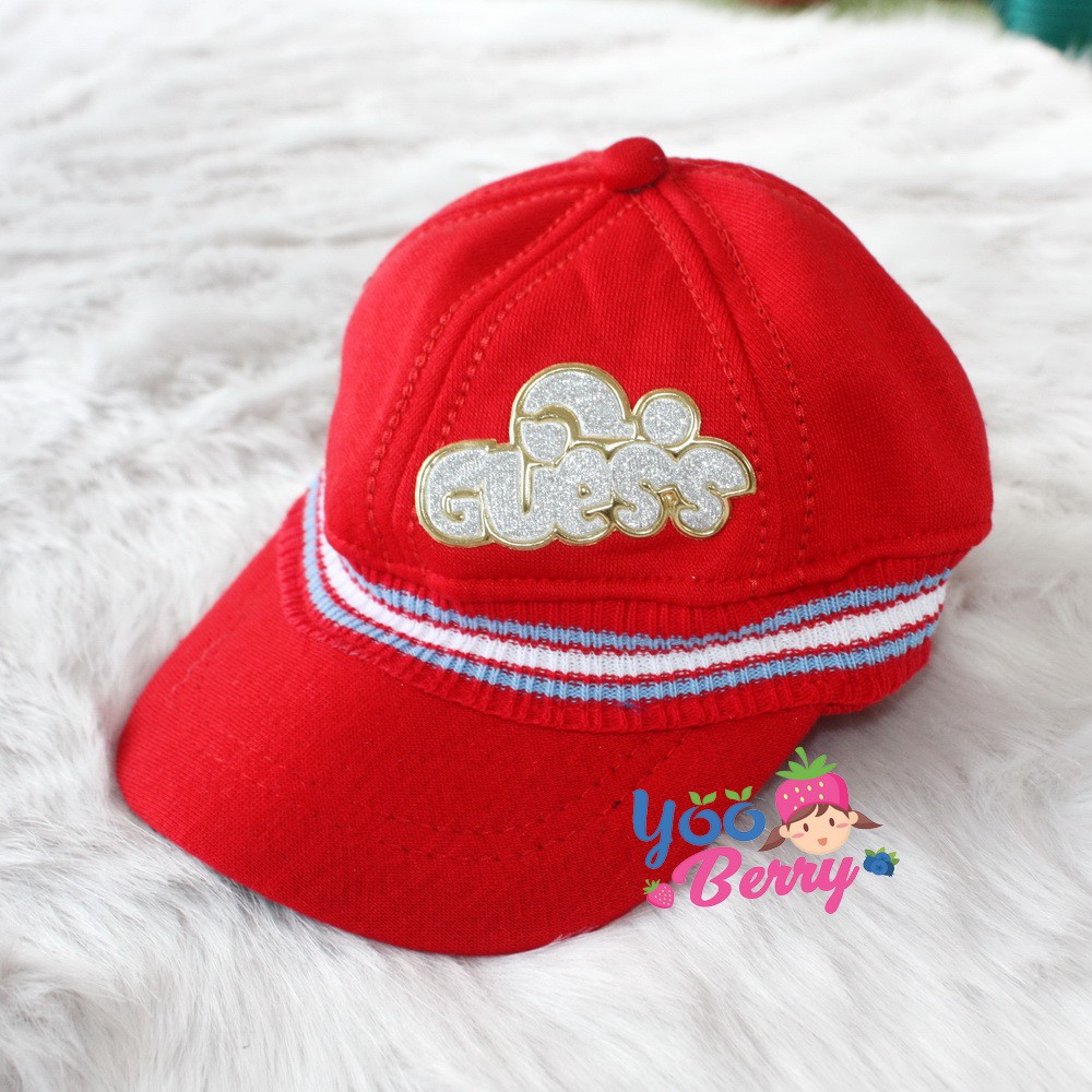 YooBerry Topi Komando Bayi Anak Ripped Glitter Red Pas Di Kepala Berry Mart