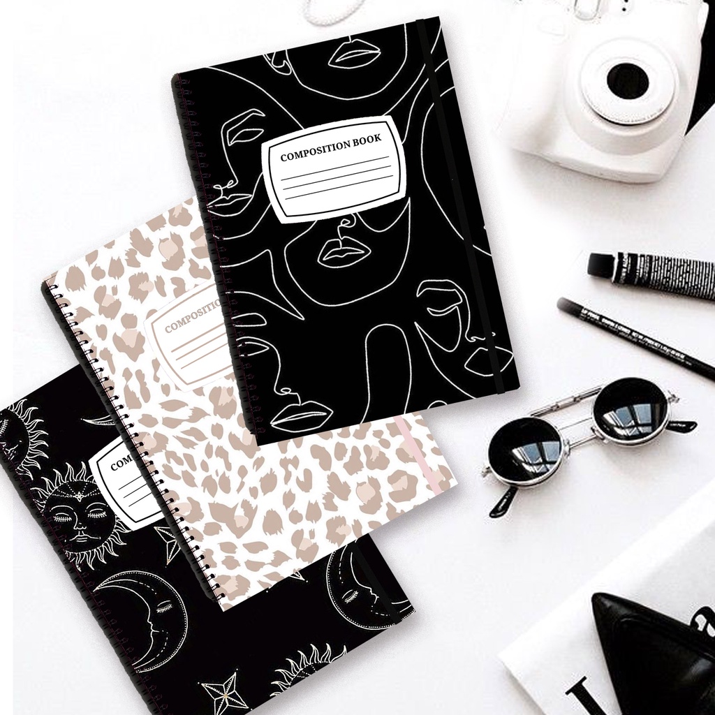 

COMPOSITION BOOK Series Aesthetic Ruled Grid Dotted Notebook Diary Journal Bujo School Buku Tulis