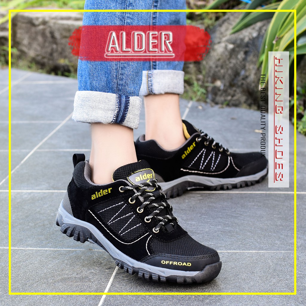 ALDER Sepatu Gunung Pria Model Pendek Size 39-43 Sol karet upper kulit sintetis Sepatu Pria