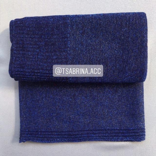 pasmina gliter rajut premium | kerudung pashmina pengantin-navy