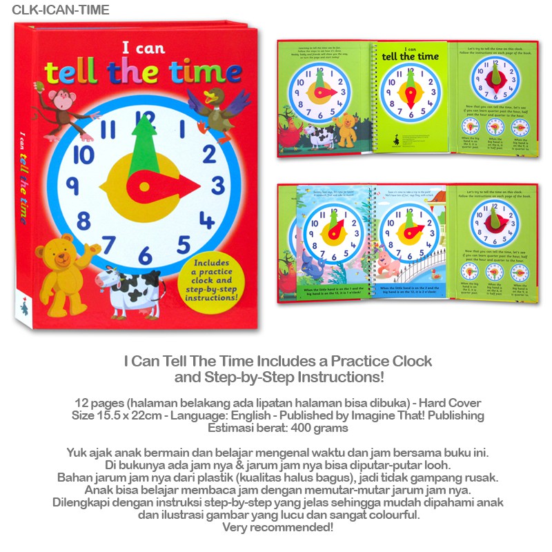 I Can Tell The Time Includes A Practice Clock And Step By Step Instructions Shopee Indonesia