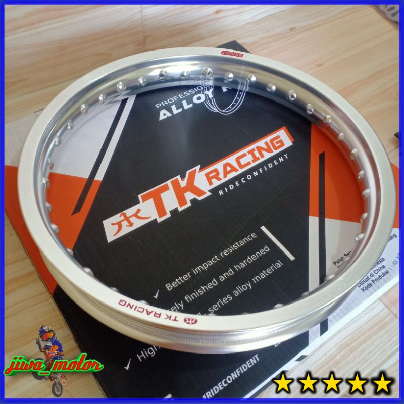 velg ring 17 185 TK racing warna Silver original lubang 36 hole