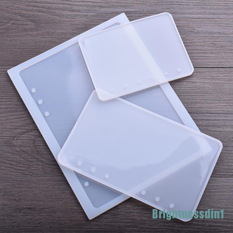 (Brightnessdin1) Cetakan Resin Diy Bentuk Notebook A7 / A6 / A5 Bahan Silikon